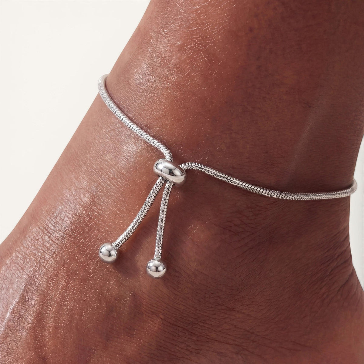 Drop Anklet – Silver – Image 3