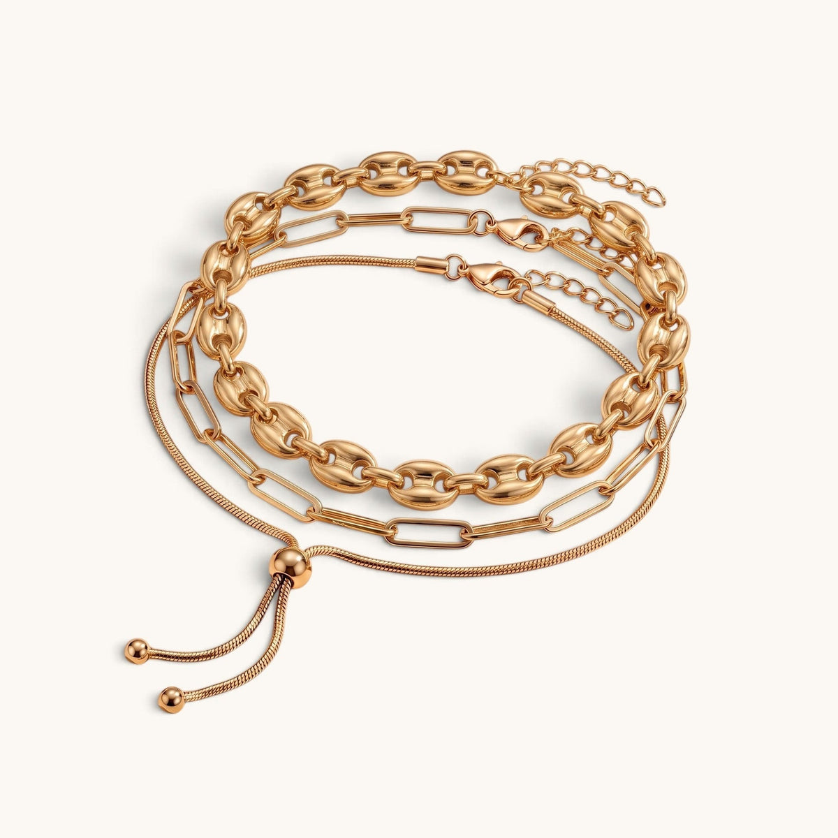 Forte Anklet Stack – Gold – Image 1