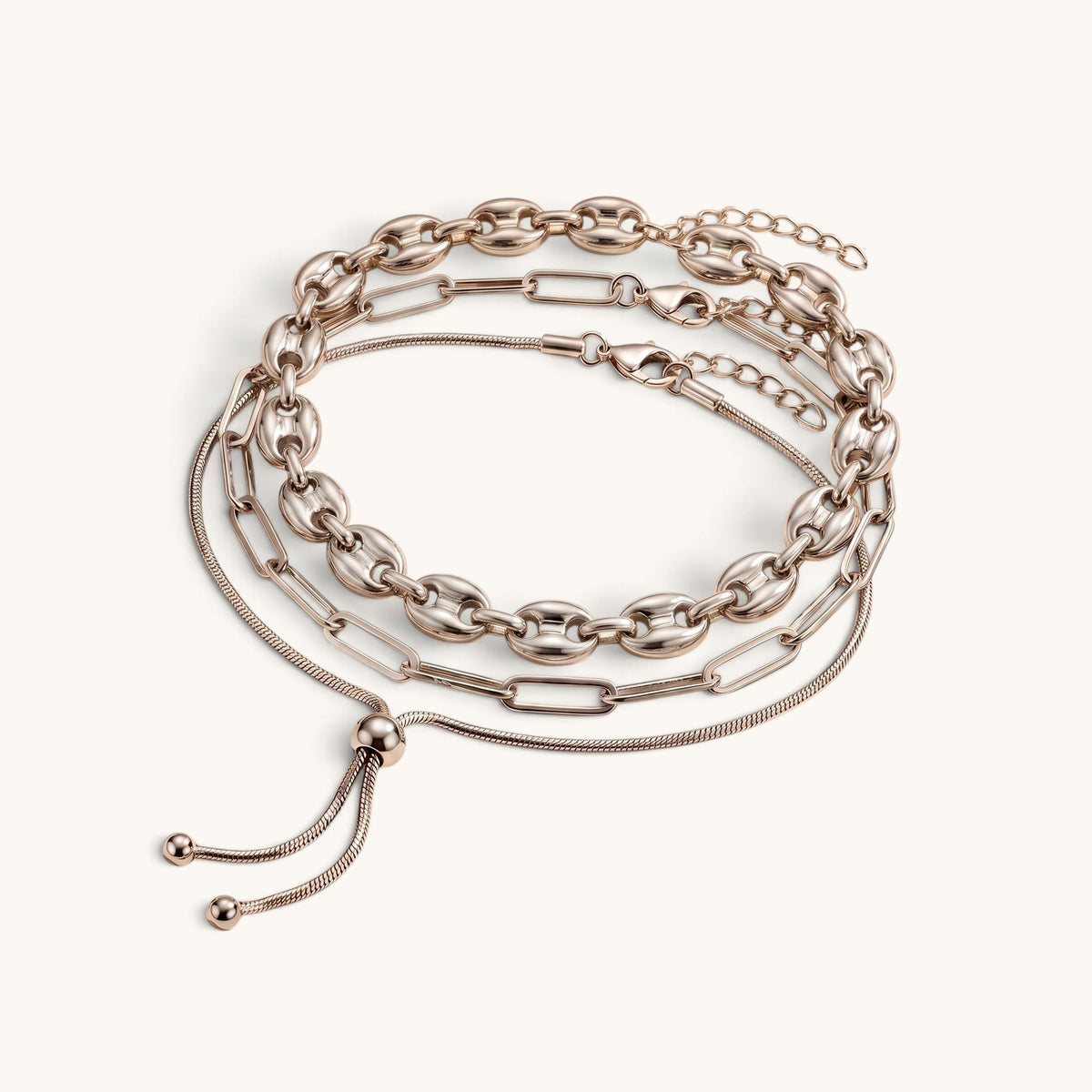 Forte Anklet Stack – Silver – Image 1