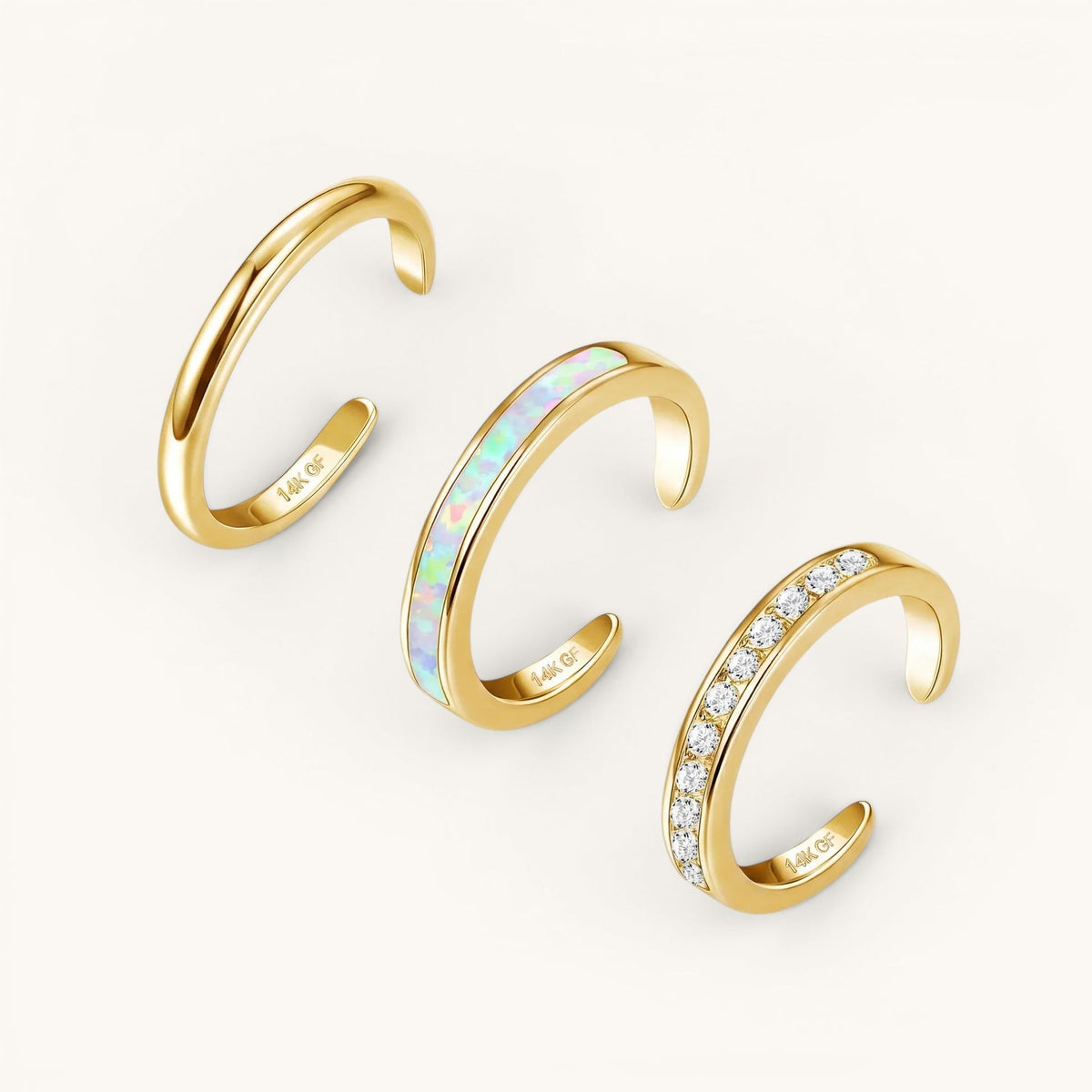 Luxe Toe Ring Set – Gold – Image 1