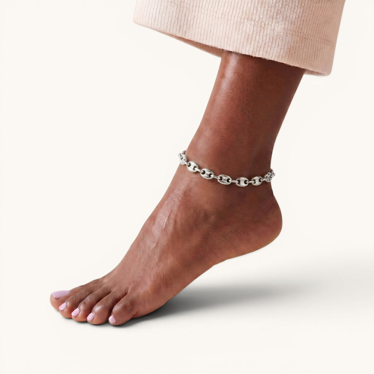 Oblo Anklet – Silver – Image 2