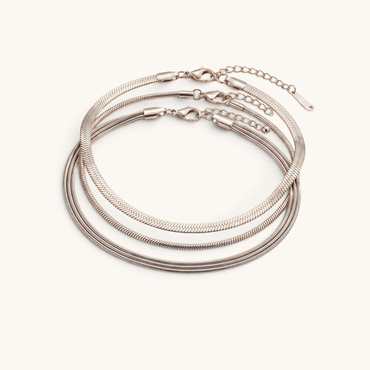 Scala Anklet Stack – Silver – Image 1