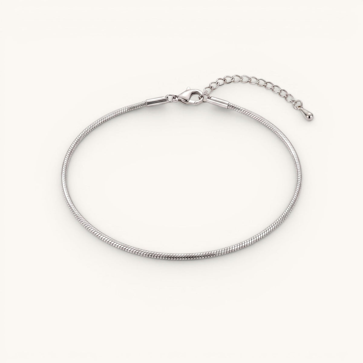 Snake Anklet – Silver – Image 1