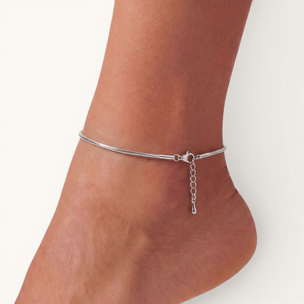 Snake Anklet – Silver – Image 5